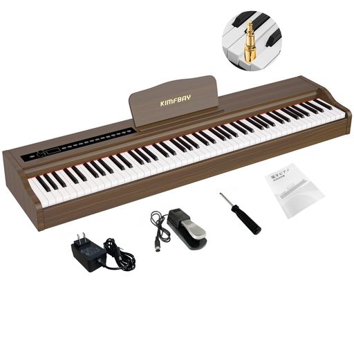 KIMFBAY 電子ピアノ 88鍵盤 ハンマーアクション鍵盤 木製 電子 ピアノ 88鍵 ハンマーのピアノ ポータブルピアノ 携帯 PIANO 88鍵盤 子供