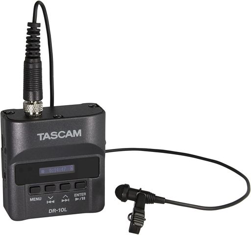 TASCAM(タスカム) DR-10L ピンマイクレコーダー 黒 YOUTUBE 音声収録 インターネット配信 ポッドキャスト 動画撮影 VLOG 収録用