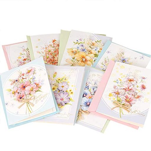 MOIN MOIN メッセージ カード カード+中紙+封筒 8種 アソート バラエティ セット ドライフラワー 花束 花 フラワー サンキュー ありが