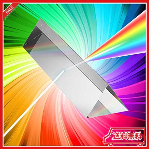 MERRYNINE 三角プリズム 光学ガラス K9クリスタル プリズム 物理学 光の分散 教学ツール 撮影 虹造り 60 MM 携帯用袋・クロス付き ギフト