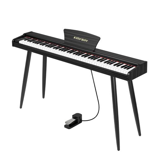 KIMFBAY 電子ピアノ 88鍵盤 木製 電子 ピアノ 88鍵 DIGITAL PIANO 初心者 子供 MIDI対応 ペダル付き スタンド アダプター付 日本語説明書