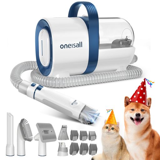 ONEISALL ペット用バリカンセット 7IN1 犬 掃除機 ペットグルーミングセット 換毛期対策 犬 猫美容器 多機能 ペットグルーミングセット