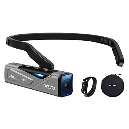ORDRO EP7 4K ビデオカメラ FPV設計 60FPS ウェアラブル式ビデオカメラ, IP65防水, VLOGカメラ, WI-FIアプリ制御, ジンバルスタビライザ