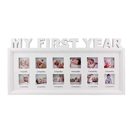 ベビーフォトフレーム 12ヶ月 1年間の成長が見える 写真立て 出産祝い ギフト 新生児 成長 子供 記念品 誕生日 プレゼント (M & BOO)