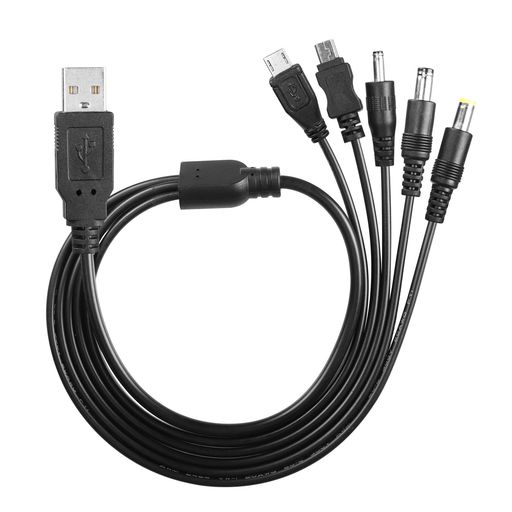 SINLOON USB DC 5V電源コード 5ポート付きユニバーサルUSBケーブル(5.5X2.5, 5.5X2.1, 3.5X1.35, MICRO USB, MINI USB)ルーター、ミニフ