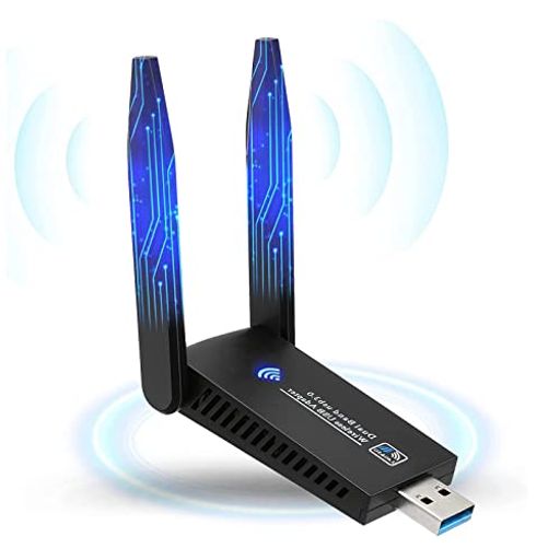 USB3.0 無線LAN子機 1300MBPS 2.4G/5G デュアルバンド WIFI アダプター， 高性能アンテナ2基搭載 WINDOWS 11/10/8.1/8/7/XP対応