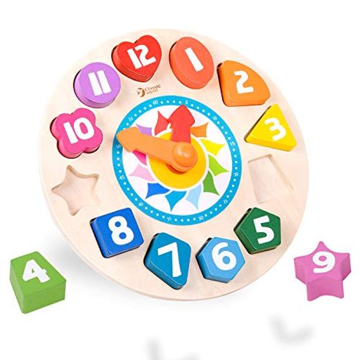 知育時計 時計のおもちゃ かたはめパズル 数字 型はめパズル 木製 時間 知育玩具 3歳 [ CLASSIC WORLD クラシックワールド チクタク時計