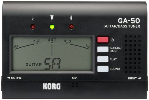 KORG(コルグ) ギター/ベース用チューナー GA-50 個人練習に最適 アウトプット有り 多弦ギター 多弦ベース フラットチューニング ロングス