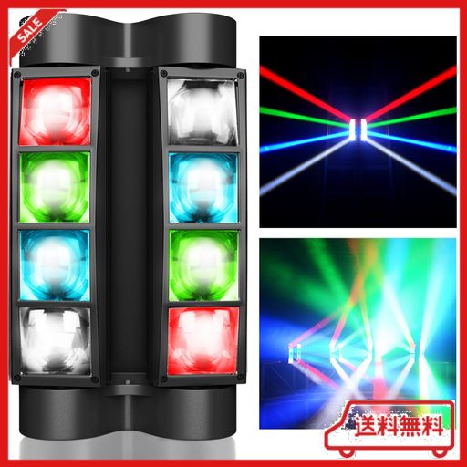BETOPPER ムービングライト 8X3W RGBW LED 舞台照明 ディスコライト ステージライト ステージ照明 DMX512 7/13CH DJ DISCO LIGHT FOR PAR