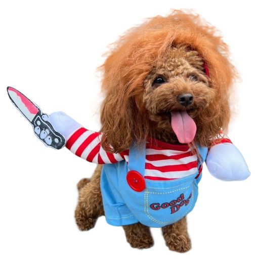 IROKOHA チャッキー コスプレ 犬 猫 ハロウィン ペット用衣装 おもしろ衣装でハロウィーンパーティー 小型犬 中型犬 コスチューム (M)