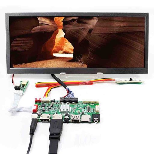 VSDISPLAY HDMI USB SD AV コントローラー 10.3インチ 横長モニター 1920X720 IPS液晶 高コントラスト比 サブモニター 車載TFT用