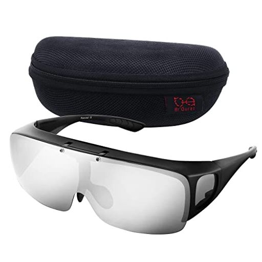 BR'GURAS サングラス スポーツ 運転用サングラス メンズ 偏光 UV400 紫外線カット メガネの上から掛け 跳ね上げ式 防風防砂 自転車／釣