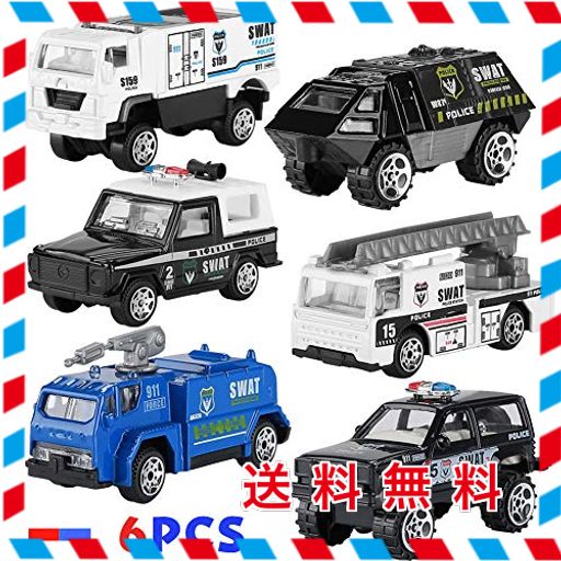 corper toys ミニカー パトカー 緊急車両 6台セット 合金製 パトロールカー ミニパト 警察車両 警ら車 車 おもちゃ モデルカー ダイキャ