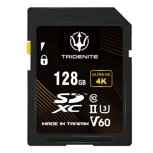 TRIDENITE 128GB SDカード 読取り最大 245MB/S, UHS-II U3 V60 4K UHD, PROFESSIONAL GRADE SDXC メモリーカード 【日本国内正規品 AMAZO