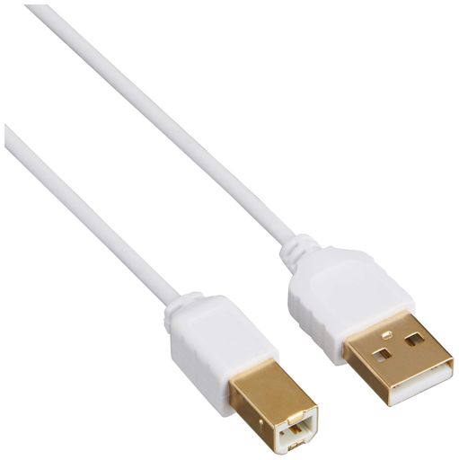 サンワサプライ 極細USBケーブル(USB2.0 A-Bタイプ・1.5M) KU20-SL15WK ホワイト
