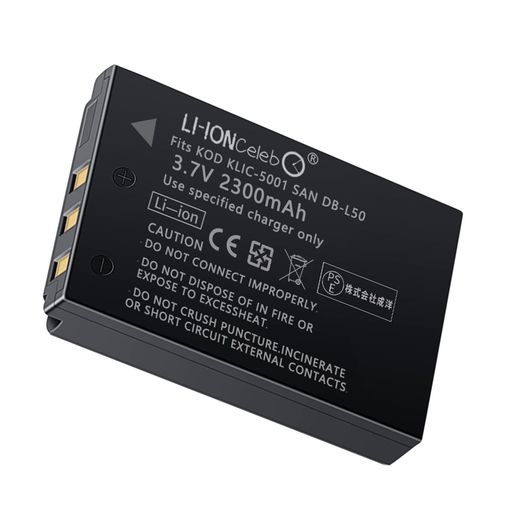 【LI-ION CELEB】 DB-L50 バッテリー KODAK に対応 Z730 P880 P850 Z7590 Z760 KLIC-5001 バッテリー 3.7V/2300MAH 大容量交換電池 カメ