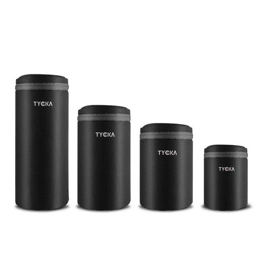 TYCKA 一眼フレカメラ レンズケース レンズ収納バッグ 10MM厚手 防水 クッション性 ジッパー式 レンズポーチ デジタルカメラ/一眼レフ等