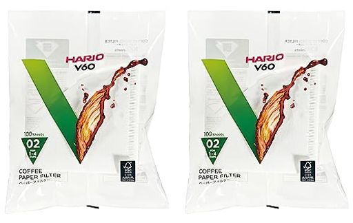 HARIO(ハリオ) V60ペーパーフィルター02 W ホワイト 1-4杯用 日本製 VCF-02-100W 200枚入り