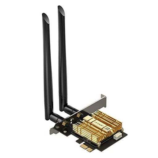 EDUP WIFI 6E PCIE無線LANカード INTEL AX210 6GHZ/5GHZ/2.4GHZ BLUETOOTH5.2、802.11AX超低遅延/160MHZ/MU-MIMO/ヒートシンク付き、WIND