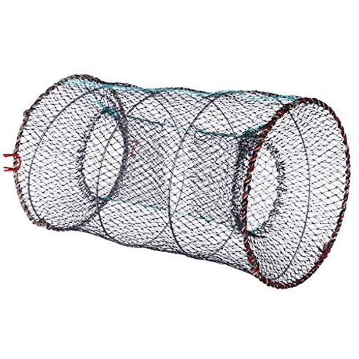 LIOOBO 漁具 魚捕り網 魚網 お魚キラー 折り畳み式 かご かご ウナギ アナゴ タコ エビ カニ 小魚 などを一網打尽 直径25CM