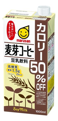 マルサン 豆乳飲料麦芽コーヒー カロリー50%オフ 1L×6本