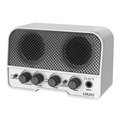 LEKATO ミニギターアンプ エレキギターアンプ 小型 2つサウンドチャンネル 充電式 5W BLUETOOTH機能 ヘッドホン端子搭載 AUX入力 自宅 練