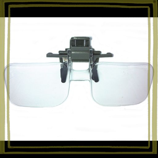【IDHIA】 クリップ式 ルーペ 跳ね上げ式 めがねルーペ メガネ型 拡大鏡 2倍 ハード眼鏡ケース クロス付 跳ね上げ式ですので眼鏡をかけ替