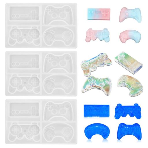 AIFUDA ゲームコントローラー 樹脂型 3個 ビデオゲーム エポキシ樹脂シリコン キャスティング型 DIY小物やミニゲームパッド エポキシ型