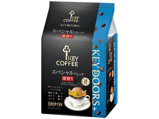 [バレンタイン] キーコーヒー KEY DOORS+ ドリップ オン スペシャルブレンド 深煎り 10P×3個