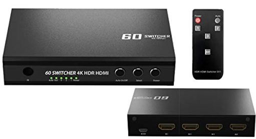 エアリア 60 SWITCHER 4K / 60FPS 対応 HDMI HDR10 LPCM7.1CH HDCP2.2 PS4 60HZ 対応 自動切替オンオフ可能 ACアダプタ付属 SD-HDR3SW