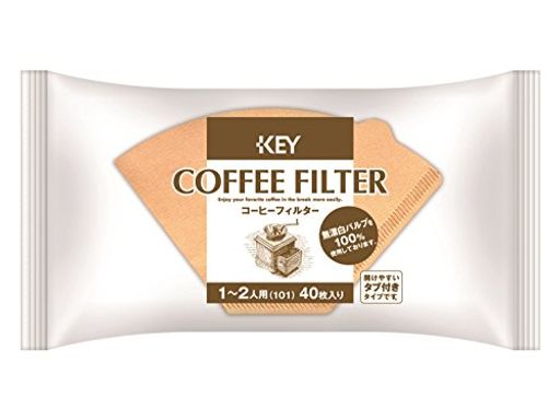 キーコーヒー コーヒーフィルター 1~2人用 無漂白 タブ付き 40枚入り×10袋