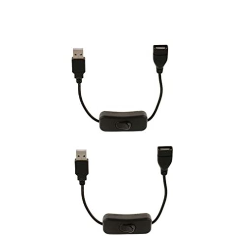 ノーブランド品 2本 オン/オフスイッチ付き USB電源ケーブル USB延長ケーブル ARDUINO RASPBERRY PI 3/2/B/B+/A 対応