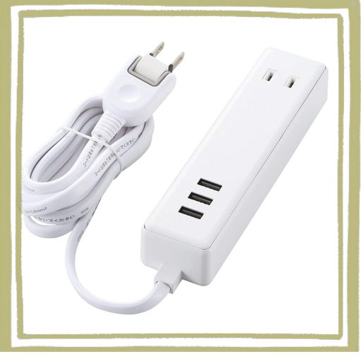 エレコム 電源タップ USB コンセント 1.5M USB×3個 AC差し込み口×2個 3.4A ホワイト MOT-U10-2315WH