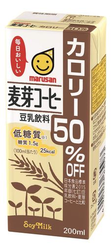 マルサン 豆乳飲料麦芽コーヒー カロリー50%オフ 200ML×24本
