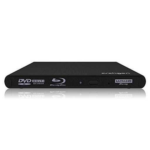 ARCHGON USB 3.1外付けCD/DVD/BLU-RAY/UHDドライブULTRA HD 4K コンテンツ BD 再生対応 ブルーレイ アルミ製筐体 ポータブル 保護ケース