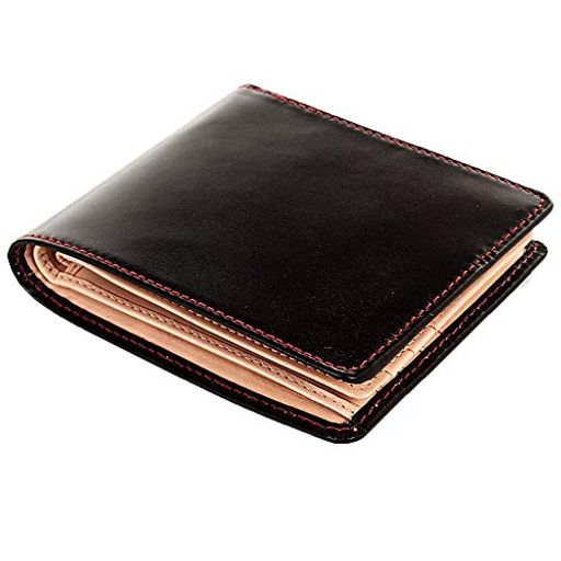 [ブリティッシュグリーン] 二つ折り財布 英国製ブライドルレザー使用 財布 メンズ (07.レッドステッチ)