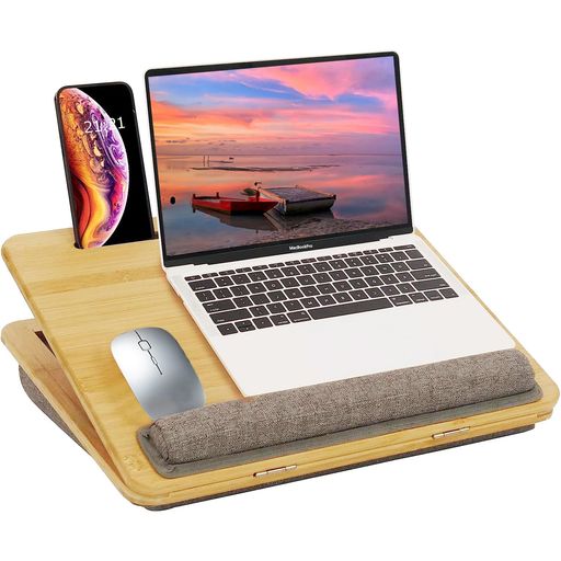 膝上テーブル ノートパソコン用ラップデスク テーブルクッション タブレット ラップトップテーブル 角度調節可能 高さ調節可能 持ち運び