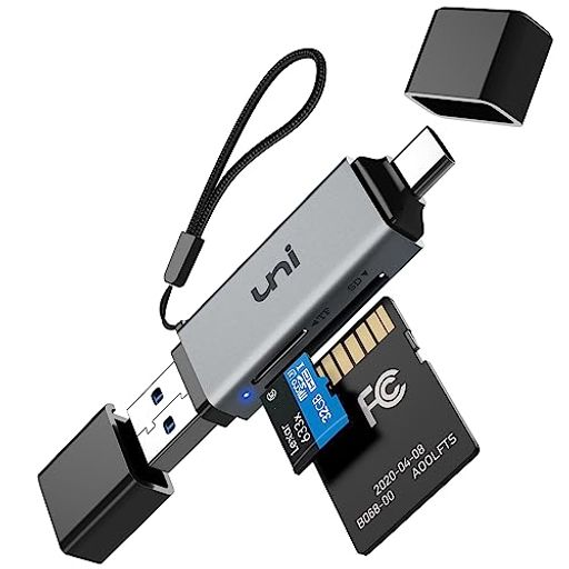 SDカードリーダー USB 3.0 UNIACCESSORIES USB TYPE C 2-IN-1カードリーダー SD/TF同時読み書き【MICROSDXC / MICROSDHC / MMC / RS-MMC
