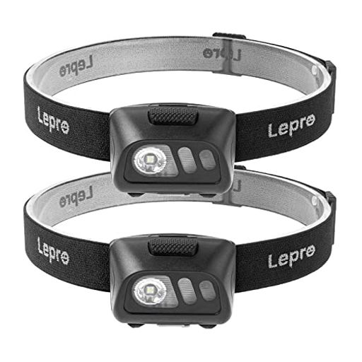LEPRO ヘッドライト 電池式 LED ヘッドランプ 超軽量 LEDヘッドライト 2個セット 【白光＆赤光/6つ点灯モード/実用点灯7〜50時間/防水防