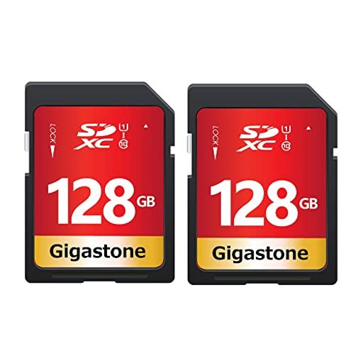 GIGASTONE 128GB SDカード 2枚セット UHS-I U1 CLASS 10 SDXC メモリーカード 高速 フルHD ビデオ デジタルカメラ SD CARD FULL HD ミニ