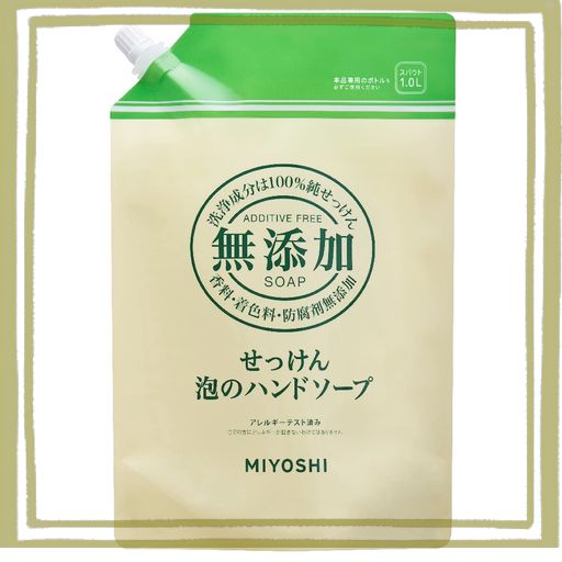 MIYOSHI ミヨシ石鹸 無添加せっけん 泡のハンドソープ 詰替え用 1リットル (X 1)