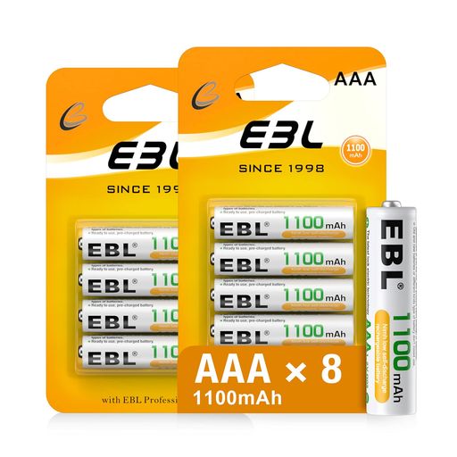 EBL 単4充電池 充電式 ニッケル水素充電池 8本入り 高容量充電池 1100MAHで長持ち 約1200回使用可能 単四充電池 AAA充電池8本パック 防災