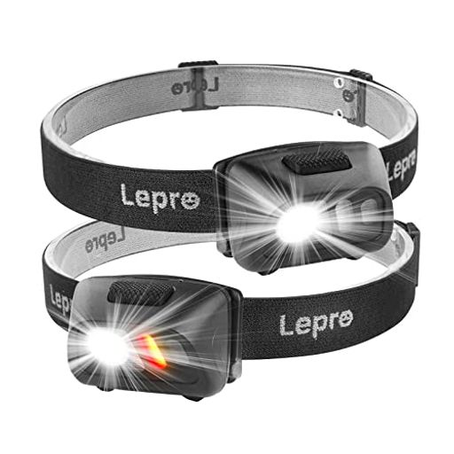 lepro ヘッドライト 電池式 led ヘッドランプ 超軽量 ledヘッドライト 2個セット 【白光＆赤光/６つ点灯モード/実用点灯7〜50時間/防水防