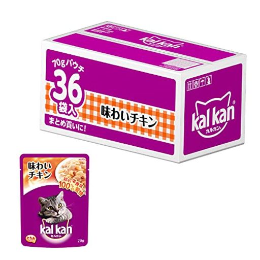 カルカン パウチ 成猫用 味わいチキン 70G 36袋パック(まとめ買い) キャットフード【大容量】【総合栄養食】