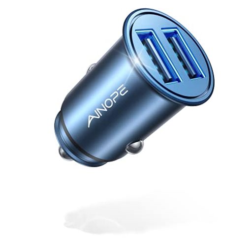 【2023超ミニデザイン】AINOPE シガーソケット USB【全金属/軽量】カーチャージャー 車 充電器 USB 2ポート 4.8A 24W 12V/24Vに対応 IPHO