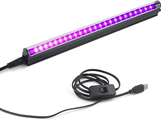 ブラックライト 24LED 紫外線ライト 385-405NM 10W USB給電式 超薄型 UVライト レジン用硬化ライト 雰囲気の飾り ペットのオシッコ汚れ対