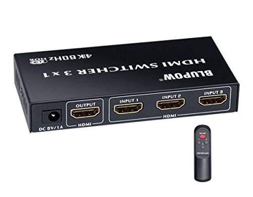 BLUPOW HDMI切替器 3入力1出力 4K 60HZ HDR 3D HDMI2.0 HDCP2.2対応 HDMIセレクター HDMIスイッチ PS4・XBOX・BLU-RAY PALYER・HD DVD・F