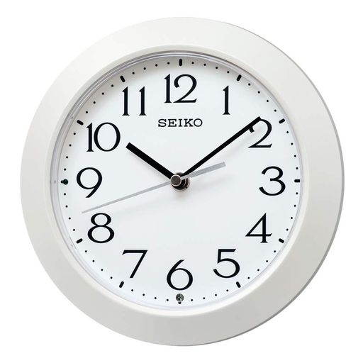 セイコークロック 掛け時計 置き時計兼用 電波 アナログ 白パール 本体サイズ:直径20.3×4.4CM KX241W