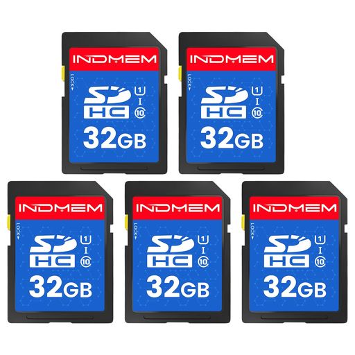 INDMEM SDカード 32GB 5枚セットSDHC メモリーカード UHS-I U1 CLASS10 高速 FULL HD ビデオ SD CARD デジタルカメラ