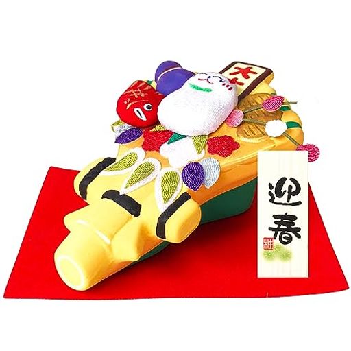 彩堂窯(SAIDOUGAMA) 2024 正月飾り 熊手 置物 高さ約5CM 迎春飾り 柚子舎 E-11